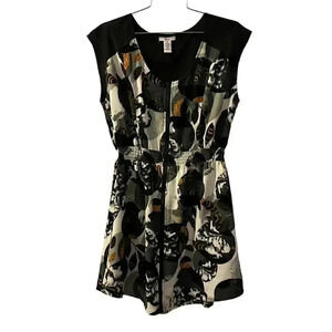 Bar III Women’s Floral Mini Sleeveless Zipper Front Dress size L